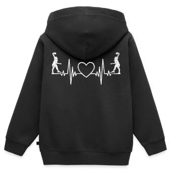 Basketball Verein Basketballliebhaber Basketballer - Kinder Premium Organic Zip Hoodie - Schwarz - Hinten - AI Model Kid Male (0cm)