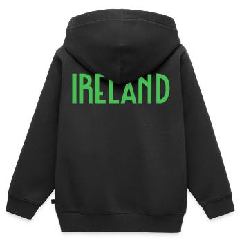 Irland - Kinder Premium Organic Zip Hoodie - Schwarz - Hinten - AI Model Kid Male (0cm)