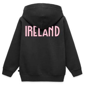 Irland - Kinder Premium Organic Zip Hoodie - Schwarz - Hinten - AI Model Kid Male (0cm)