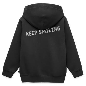 Lächeln Sie weiter - bleiben Sie positiv - Kinder Premium Organic Zip Hoodie - Schwarz - Hinten - AI Model Kid Male (0cm)