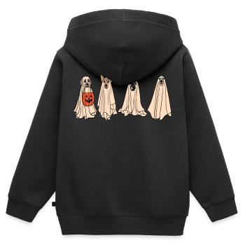 Ghost Dog Shirt, 2022 Happy Halloween - Sweat Premium à capuche zippé enfant bio - noir - Dos - AI Model Kid Male (0cm)