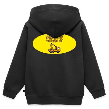 Truck - Kinder Premium Organic Zip Hoodie - Schwarz - Hinten - AI Model Kid Male (0cm)
