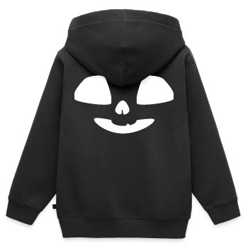 Ne me regarde pas, regard mignon - Sweat Premium à capuche zippé enfant bio - noir - Dos - AI Model Kid Male (0cm)