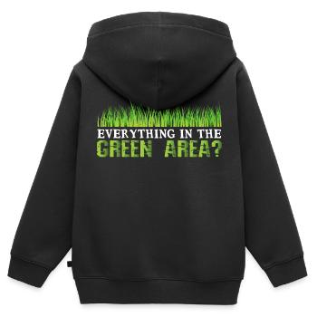 Espace vert ? - Denglish dit Denglish - Sweat Premium à capuche zippé enfant bio - noir - Dos - AI Model Kid Male (0cm)