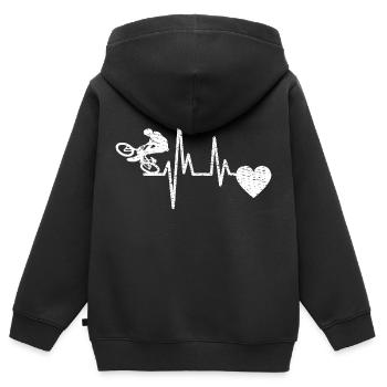 Radeln Fahrradtour Fahrrad Mountainbike Radfahren - Kinder Premium Organic Zip Hoodie - Schwarz - Hinten - AI Model Kid Male (0cm)