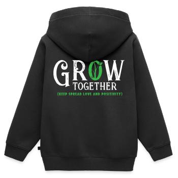 shirt new 03 - Kinder Premium Organic Zip Hoodie - Schwarz - Hinten - AI Model Kid Male (0cm)