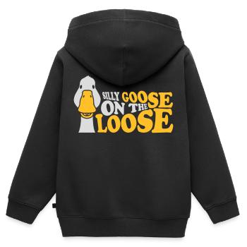 goose on the loose - Kinder Premium Organic Zip Hoodie - Schwarz - Hinten - AI Model Kid Male (0cm)
