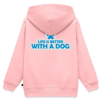 better with a dog - Kids Premium Organic Zip-up Hoodie - rose - Back - AI Model Kid Female (0cm)