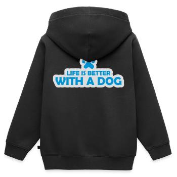 better with a dog - Kids Premium Organic Zip-up Hoodie - black - Back - AI Model Kid Male (0cm)