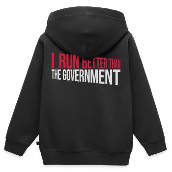 mieux fonctionner que le gouvernement - Sweat Premium à capuche zippé enfant bio - noir - Dos - AI Model Kid Male (0cm)