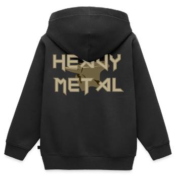 heavy metal - Kinder Premium Organic Zip Hoodie - Schwarz - Hinten - AI Model Kid Male (0cm)