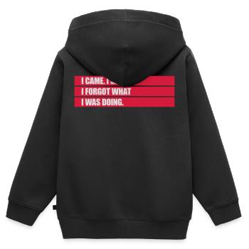 I came saw forget - Kinder Premium Organic Zip Hoodie - Schwarz - Hinten - AI Model Kid Male (0cm)