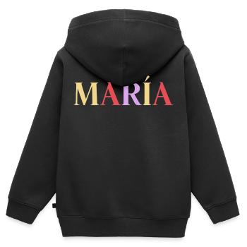 Name Spanierin María - Kinder Premium Organic Zip Hoodie - Schwarz - Hinten - AI Model Kid Male (0cm)