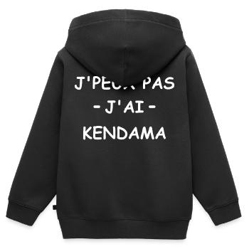 je peux pas j'ai kendama - Sweat Premium à capuche zippé enfant bio - noir - Dos - AI Model Kid Male (0cm)