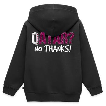 Katar Boykott Flagge Geschenk - Kinder Premium Organic Zip Hoodie - Schwarz - Hinten - AI Model Kid Male (0cm)
