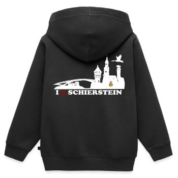 I Schierstein white RA - Kinder Premium Organic Zip Hoodie - Schwarz - Hinten - AI Model Kid Male (0cm)