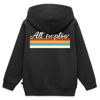 Alt-Treptow - Treptow - Köpenick - Berlin - Retro - Kinder Premium Organic Zip Hoodie - Schwarz - Hinten - AI Model Kid Male (0cm)