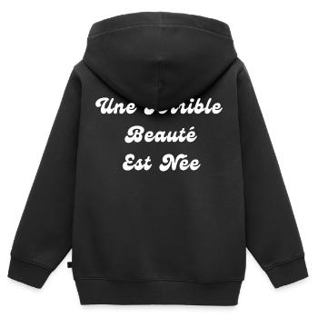 Une Terrible Beauté Est Née - Sweat Premium à capuche zippé enfant bio - noir - Dos - AI Model Kid Male (0cm)