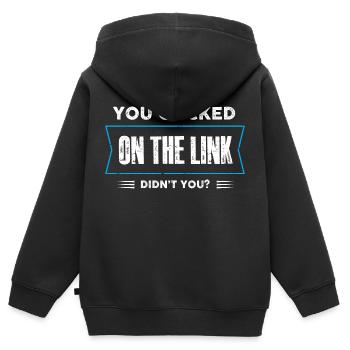 you clicked on the link didnt you Design - Kids Premium Organic Zip-up Hoodie - black - Back - AI Model Kid Male (0cm)