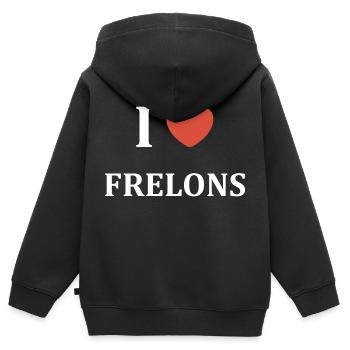 i love frelons - Sweat Premium à capuche zippé enfant bio - noir - Dos - AI Model Kid Male (0cm)