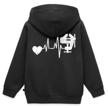 Schreiner Tischler Hobel Handwerker Schreinerei - Kinder Premium Organic Zip Hoodie - Schwarz - Hinten - AI Model Kid Male (0cm)