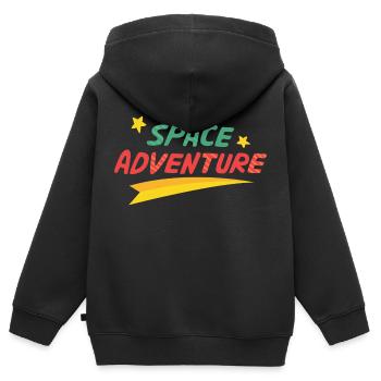 Weltraumabenteuer - Kinder Premium Organic Zip Hoodie - Schwarz - Hinten - AI Model Kid Male (0cm)