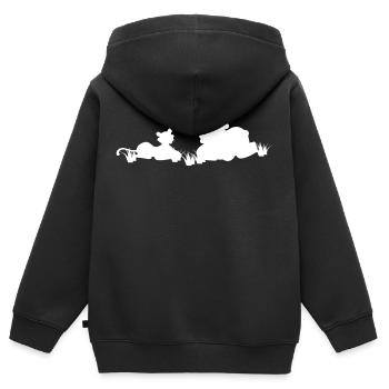 Safari Zoo Animal Safari Zoo - Sweat Premium à capuche zippé enfant bio - noir - Dos - AI Model Kid Male (0cm)