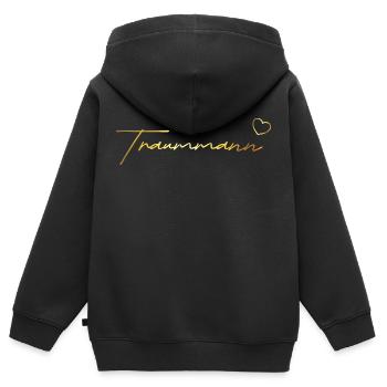 Traummann Geschenk in gold - Kinder Premium Organic Zip Hoodie - Schwarz - Hinten - AI Model Kid Male (0cm)