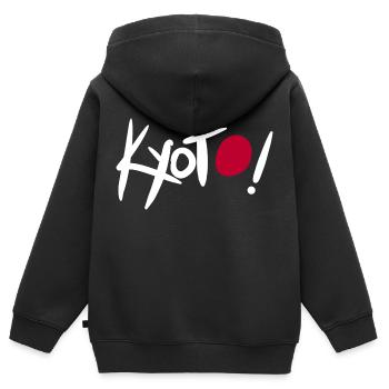 Kyoto Japan - Kinder Premium Organic Zip Hoodie - Schwarz - Hinten - AI Model Kid Male (0cm)