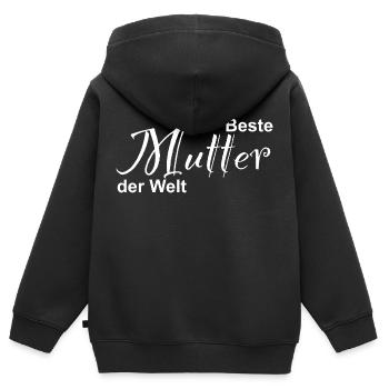 Beste Mutter der Welt - Kinder Premium Organic Zip Hoodie - Schwarz - Hinten - AI Model Kid Male (0cm)