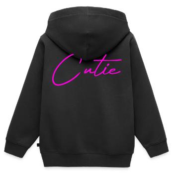 Cutie pink - Kinder Premium Organic Zip Hoodie - Schwarz - Hinten - AI Model Kid Male (0cm)