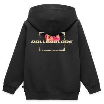 80s tape rollerblader - Kinder Premium Organic Zip Hoodie - Schwarz - Hinten - AI Model Kid Male (0cm)