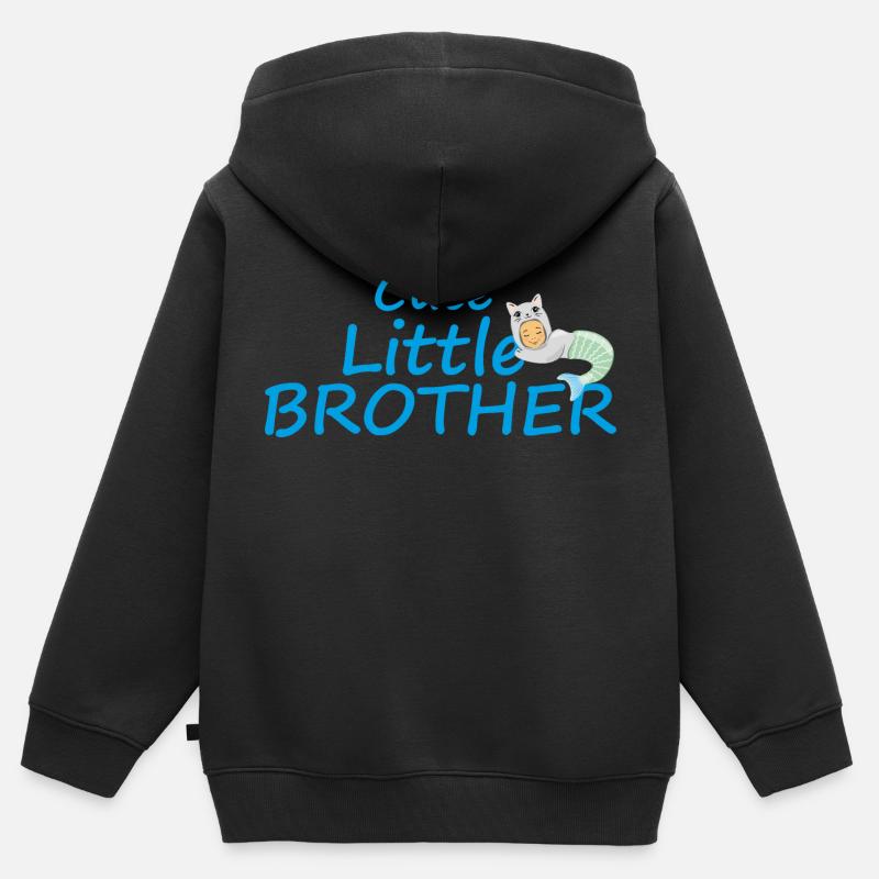 Mignon petit frère - Sweat Premium à capuche zippé enfant bio - noir