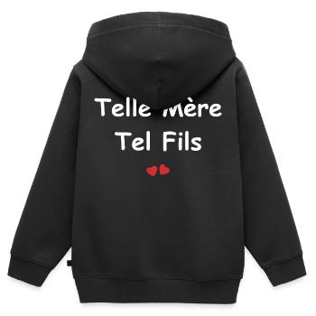 Telle mère tel fils - Sweat Premium à capuche zippé enfant bio - noir - Dos - AI Model Kid Male (0cm)