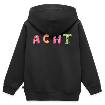 Kinder 8 Jahre monster 8. Geburtstag - Kinder Premium Organic Zip Hoodie - Schwarz - Hinten - AI Model Kid Male (0cm)
