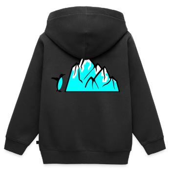 Pinguin Eisberg - Kinder Premium Organic Zip Hoodie - Schwarz - Hinten - AI Model Kid Male (0cm)