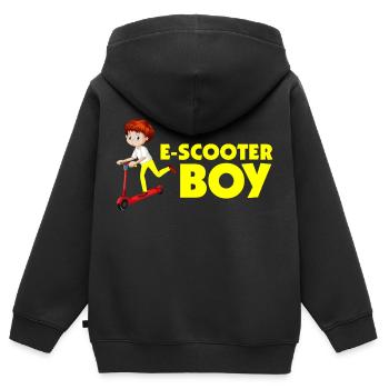 E-Scooter Roller Scooter - Sweat Premium à capuche zippé enfant bio - noir - Dos - AI Model Kid Male (0cm)