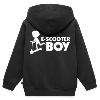 E-Scooter Roller Scooter - Sweat Premium à capuche zippé enfant bio - noir - Dos - AI Model Kid Male (0cm)