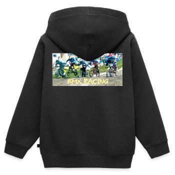 bmx - Sweat Premium à capuche zippé enfant bio - noir - Dos - AI Model Kid Male (0cm)