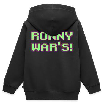 Ronny war s - Kinder Premium Organic Zip Hoodie - Schwarz - Hinten - AI Model Kid Male (0cm)