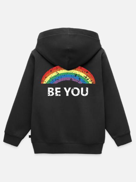 be you - Kinder Premium Organic Zip Hoodie - Schwarz