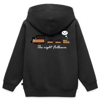 Igel-Follower - Kinder Premium Organic Zip Hoodie - Schwarz - Hinten - AI Model Kid Male (0cm)