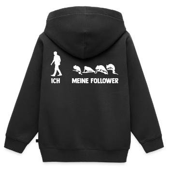 Die meisten Chamäleons haben Besitzer - Kinder Premium Organic Zip Hoodie - Schwarz - Hinten - AI Model Kid Male (0cm)
