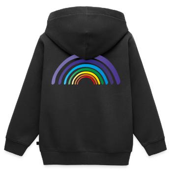rainbow chakren - Kinder Premium Organic Zip Hoodie - Schwarz - Hinten - AI Model Kid Male (0cm)