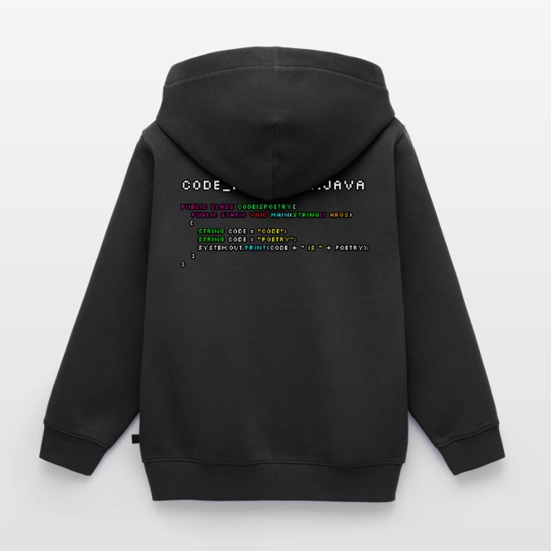 Code is poetry.java Kids Premium Organic Zip-up Hoodie
