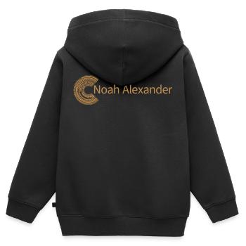 Pour Noah Alexander - Sweat Premium à capuche zippé enfant bio - noir - Dos - AI Model Kid Male (0cm)