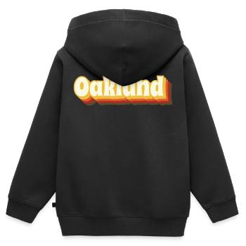 Oakland Retro Vintage Text - Kinder Premium Organic Zip Hoodie - Schwarz - Hinten - AI Model Kid Male (0cm)