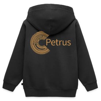 Für Petrus - Kinder Premium Organic Zip Hoodie - Schwarz - Hinten - AI Model Kid Male (0cm)