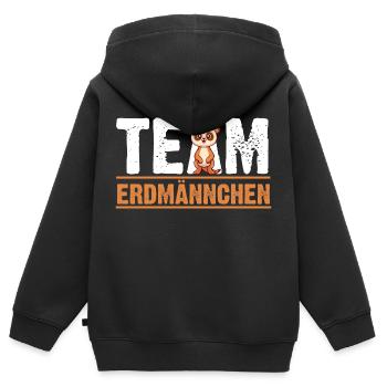 Erdmännchen - Kinder Premium Organic Zip Hoodie - Schwarz - Hinten - AI Model Kid Male (0cm)