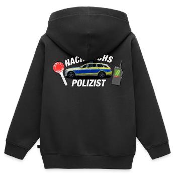 Nachwuchs Polizist - Kinder Bekleidung - Kinder Premium Organic Zip Hoodie - Schwarz - Hinten - AI Model Kid Male (0cm)